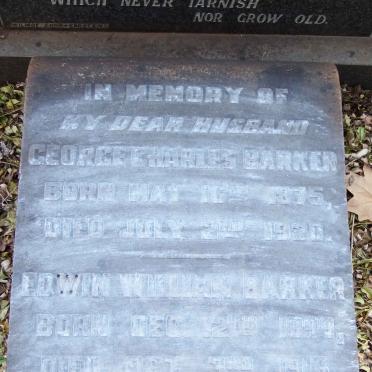 BARKER George Charles 1875-1920 :: BARKER Edwin William 1898-1918