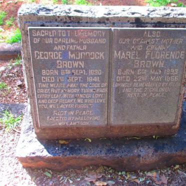 BROWN George Murdock 1890-1941 & Mabel Florence 1893-1966