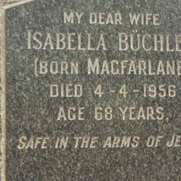 BÜCHLER Isabella nee MACFARLANE -1956