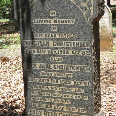 CHRISTENSEN Christian -1904 &amp; Alice Jane VINCENT -1928 :: CHRISTENSEN Percy Otto -1919
