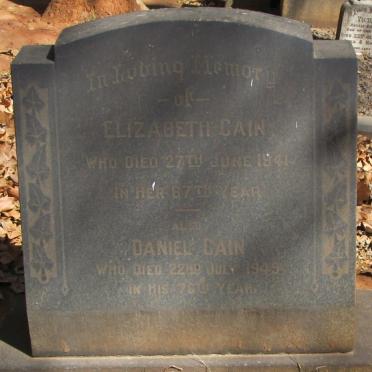 CAIN Daniel -1949 &amp; Elizabeth -1941