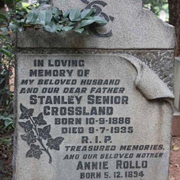 CROSSLAND Stanley Senior 1886-1935 &amp; Annie ROLLO 1894-1967