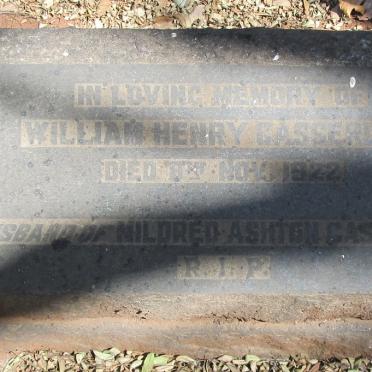 CASSERLEY William Henry -1922