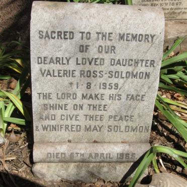 SOLOMON Valerie, ROSS -1959 :: SOLOMON Winifred May -1965
