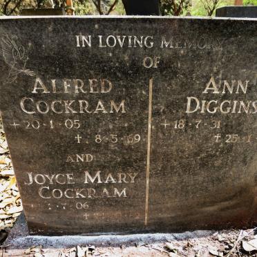 COCKRAM Alfred 1905-1969 :: COCKRAM  Joyce Mary 1906-1982 :: DIGGINS Ann 1931-1997
