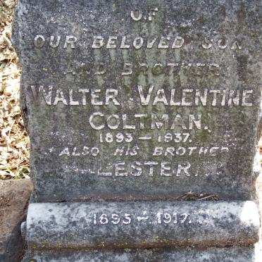 COLTMAN Walter Valentine 1893-1937 :: COLTMAN Lester 1895-1917