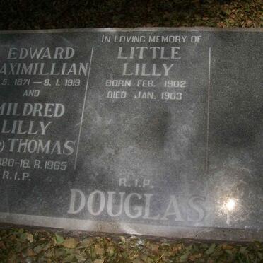 DOUGLAS Edward Maximillian 1871-1919 & Mildred Lilly THOMAS 1880-1965 :: DOUGLAS Lilly 1902-1903