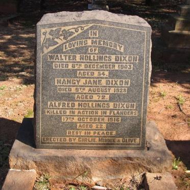 DIXON Walter Hollings -1903 &amp; Nancy Jane -1928 :: DIXON Alfred Hollings -1916