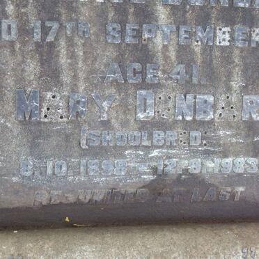 DUNBAR Patrick Martin Borlase -1925 & Mary SHOOLBRED 1893-1983_1