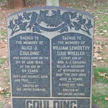 GOULDING Alice J. -1945 ::  GOULDING William Leworthy Wheeler -1909