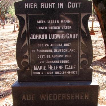 GAUF Johann Ludwi 1857-1939 &amp; Marie Helene 1884-1972