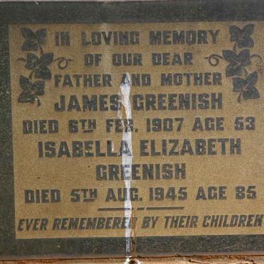 GREENISH James -1907 &amp; Isabella Elizabeth -1945