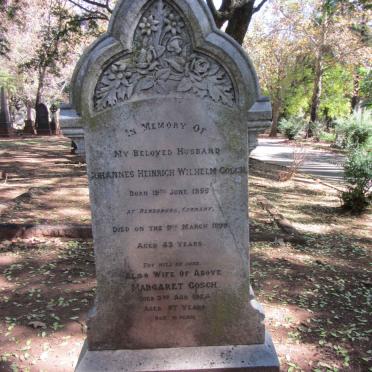 GOSCH Johannes Heinrich Wilhelm 1855-1899 &amp; Margaret -1924