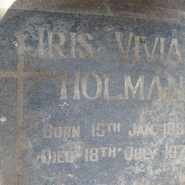 HOLMAN Iris Vivian 1897-1974