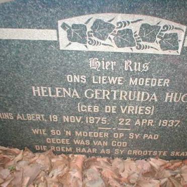 HUGO Helena Gertruida nee DE VRIES 1875-1937