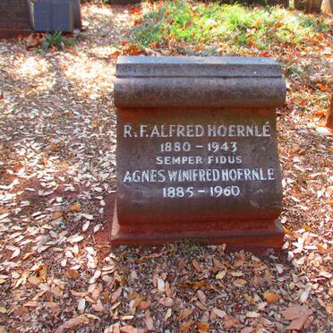 HOERNLE R.F. Alfred 1880-1943 & Agnes Winifred 1885-1960