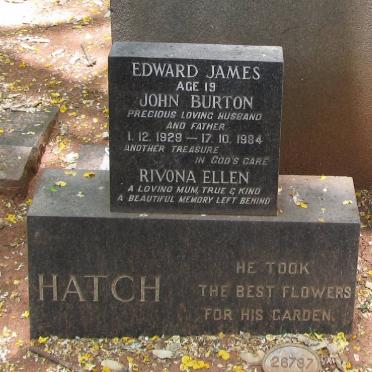 HATCH John Burton 1929-1984 &amp; Rivona Ellen :: HATCH Edward James