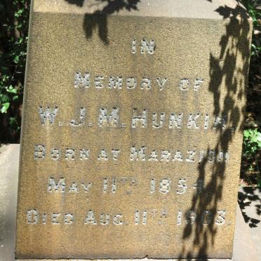 HUNKIN W.J.M. 1854-1903