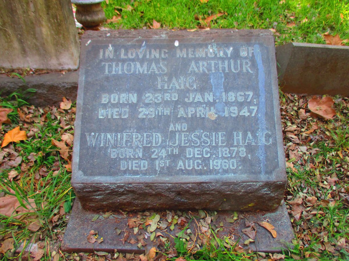 HAIG Thomas Arthur 1867-1947 &amp; Winnifred Jessie 1878-1960