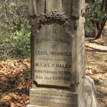 HALEY Cecil Inchbold 1891-1909 :: HALEY William Inchbold -1922 