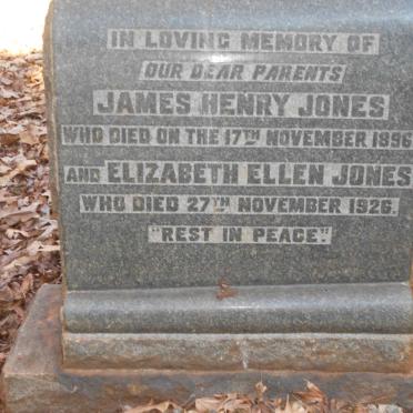 JONES James Henry -1896  &amp; Elizabeth Ellen -1926