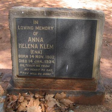 KLEM Anna Helena 1902-1934 