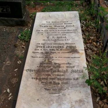 KOTZÉ Beatrix Maria née CILLIE 1848-1909 :: KOTZE Dirk Jacobus 18??-18?2 ::  KOTZE Christiaan Rudolph ??-??