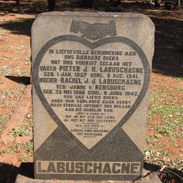 LABUSCHAGNE Pieter J.H. 1857-1941 &amp; Rachel J.J. JANSE v. RENSBERG 1866-1942