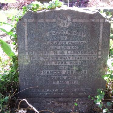 LAMPRECHT Adrian H.M. -1943 &amp; Frances Johanna -1979