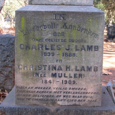 LAMB Charles J. 1839-1888 &amp; Christina H. MULLER 1841-1909