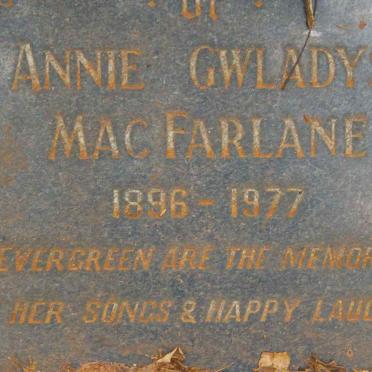 MacFARLANE Annie Gwladys 1896-1977