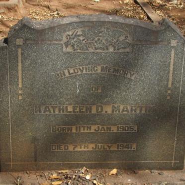MARTIN Kathleen D. 1905-1941
