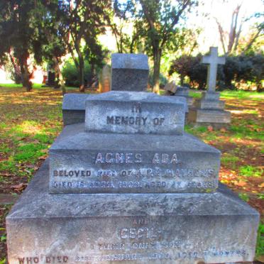 MATHEWS Agnes Ada,  -1909 :: MATHEWS Cecil -1903