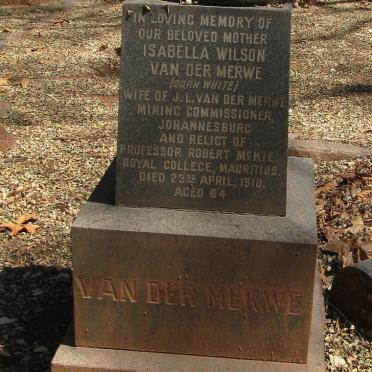 MERWE Isabella Wilson, van der nee WHITE -1910