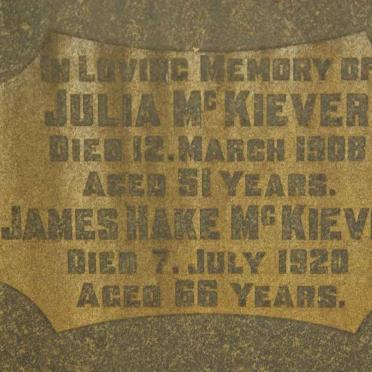 McKIEVER James Hake -1920 &amp; Julia -1908