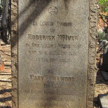 McIVER Roderick -1915 &amp; Mary Kirkwood -1909