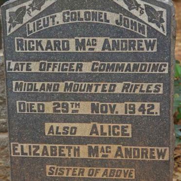 MacANDREW John Rickard -1942 :: MacANDREW Alice Elizabeth -1944