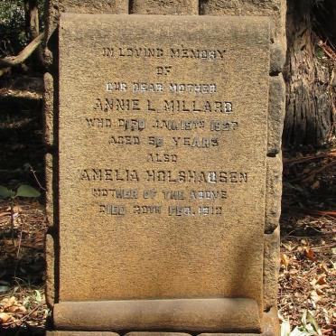 MILLARD Annie L. -1927 :: HOLSHAUSEN Amelia -1910