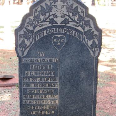 NIEMAND Kathrina J.C. 1891-1940