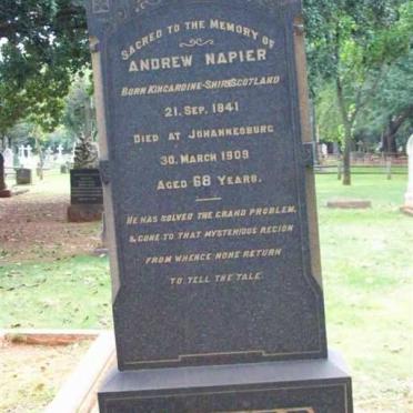 NAPIER Andrew 1841-1909