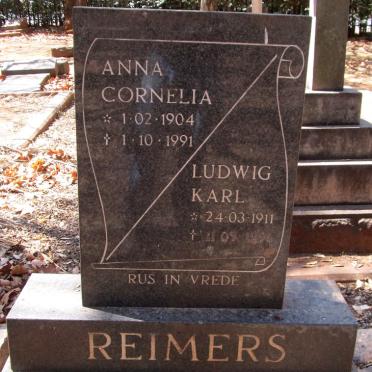 REIMERS Ludwig Karl 1911-1996 &amp; Anna Cornelia 1904-1991