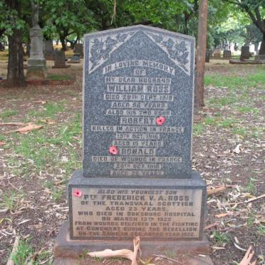 ROSS William -1910 :: ROSS Robert -1916 :: ROSS Donald -1916 :: ROSS Frederick V.A. -1922