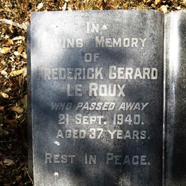 ROUX Frederick Gerard, le -1940