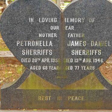 SHERRIFFS James Daniel -1946 &amp; Petronella -1956