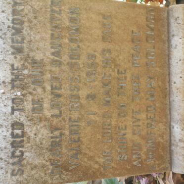 SOLOMON  Valerie, ROSS -1959 :: SOLOMON Winifred May -1985