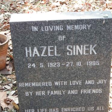 SINEK Hazel 1923-1985