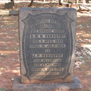 VERSEPUT A.W.H. 1849-1904 &amp; J.P. ALLEMANN 1864-1910