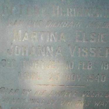 VISSER Martina Elsie Johanna geb. NORTJE 1861-1940