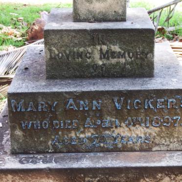 VICKERS Mary Ann -1897