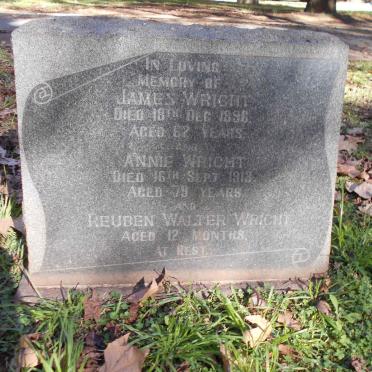 WRIGHT James -1896 &amp; Annie -1918